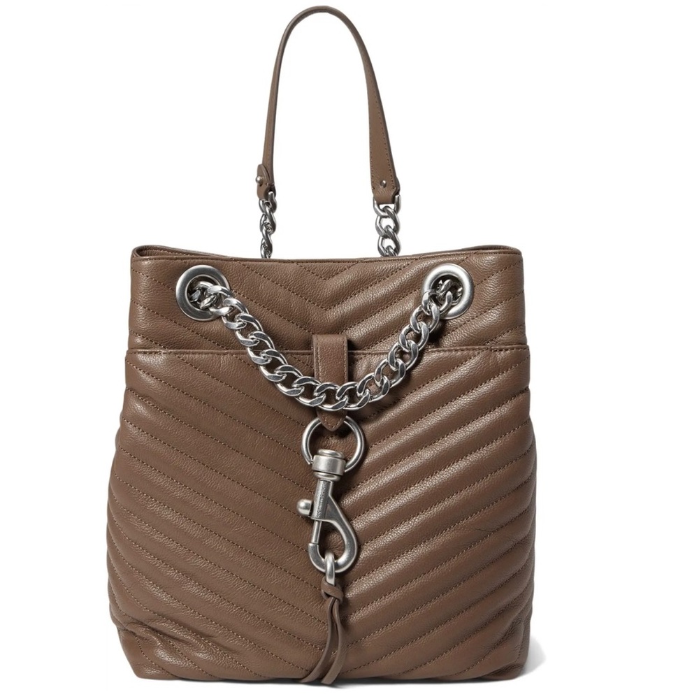 Rececca Minkoff Edie Large Bucket Bag in Deep Taupe NWT